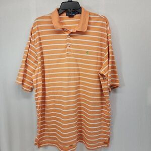 Polo Ralph Lauren Men's Size XL Polo Golf Fit Orange Stripe Shirt P13